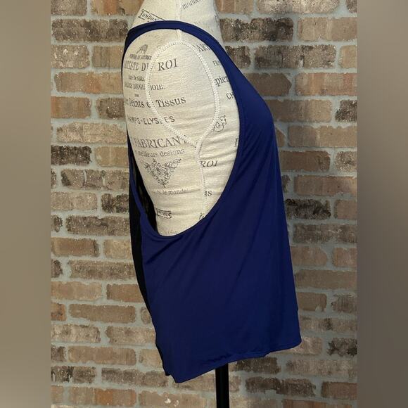 Fabletics Womens Hayden Tank Top Mesh Inset Racerback Moisture Wicking Blue M/L - Picture 5 of 9